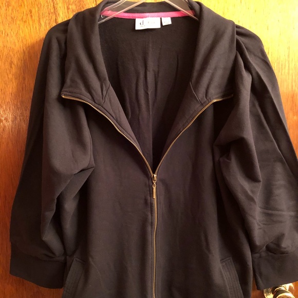 Denim and Co. 3/4 sleeve zip jacket - Picture 1 of 2